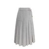 SAMUEL GUI YANG 25 Autumn/Winter Drawstring Jacket/Belt Scottish Tweed Wool Skirt SGY-AW25BSK06-1-1-GREY MELANGE Skirt (AW25BMWJT08)